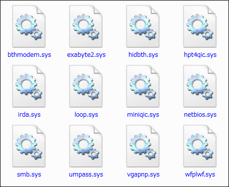 Windowsのシステムファイルの画像