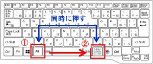キーボードの「alt」と「カタカナひらがな｜ローマ字」を同時に押すキーボードの画像